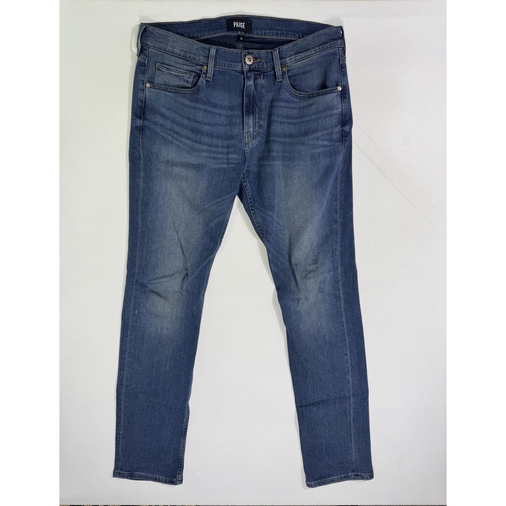 Paige Federal Slim Straight Men 32 (33x32) Blue Brent Mid Rise Stretch Modern